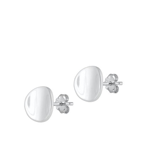 Sterling Silver Oxidized Round Stud Earrings