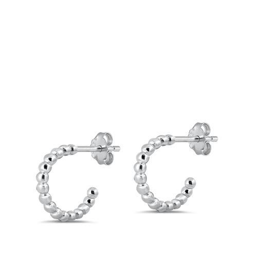 Sterling Silver Oxidized Open Hoop Stud Earrings