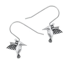 Load image into Gallery viewer, Sterling Silver Oxidized Hummingbird Earrings