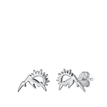 Load image into Gallery viewer, Sterling Silver Oxidized Sun Stud Earrings
