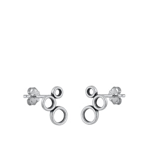 Sterling Silver Oxidized Earrings-8mm