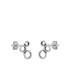 Sterling Silver Oxidized Earrings-8mm