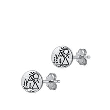 Load image into Gallery viewer, Sterling Silver Oxidized Forest Stud Earrings