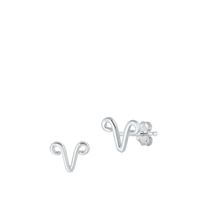 Sterling Silver Aries Zodiac Earrings