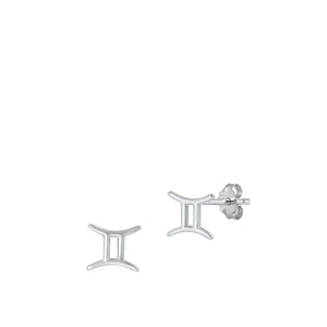 Sterling Silver Gemini  Zodiac Earrings