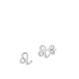 Sterling Silver Leo Zodiac Earrings