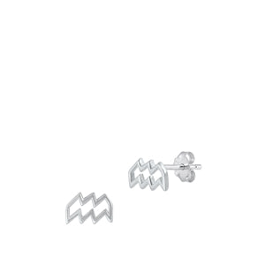 Sterling Silver Aquarius  Zodiac Earrings