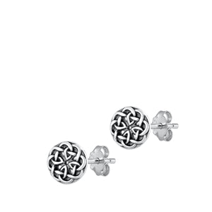 Sterling Silver Oxidized Celtic Stud Earrings