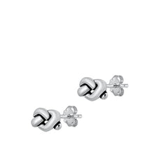 Load image into Gallery viewer, Sterling Silver Oxidized Knot Stud Earrings