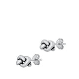 Sterling Silver Oxidized Knot Stud Earrings
