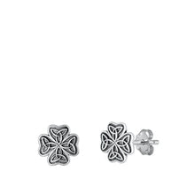 Load image into Gallery viewer, Sterling Silver Oxidized Celtic Cross Stud Earrings