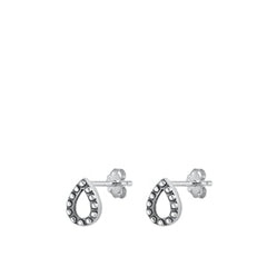 Sterling Silver Oxidized Bali Earrings