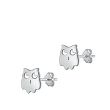 Load image into Gallery viewer, Sterling Silver Oxidized Owl Stud Earrings