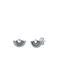 Sterling Silver Oxidized Earrings-6mm