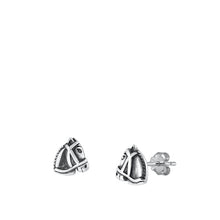 Load image into Gallery viewer, Sterling Silver Oxidized Horse face Stud Earrings