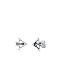 Load image into Gallery viewer, Sterling Silver Oxidized Bow and Arrow Stud Earrings