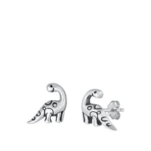 Load image into Gallery viewer, Sterling Silver Oxidized Dinosaur Earrings
