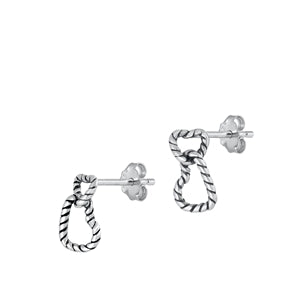 Sterling Silver Oxidized Hearts Earrings