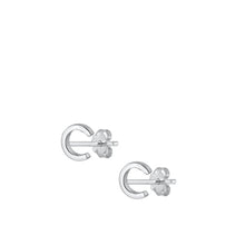 Load image into Gallery viewer, Sterling Silver Oxidized Rhodium Plated Letter C Stud Earrings