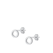 Load image into Gallery viewer, Sterling Silver Oxidized Rhodium Plated Letter O Stud Earrings