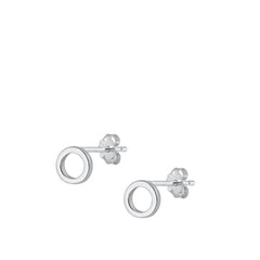Sterling Silver Oxidized Rhodium Plated Letter O Stud Earrings