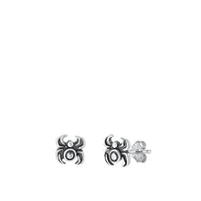 Load image into Gallery viewer, Sterling Silver Oxidized Spider Earrings