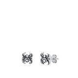 Sterling Silver Oxidized Spider Earrings