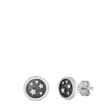 Load image into Gallery viewer, Sterling Silver Oxidized Galaxy Stud Earrings
