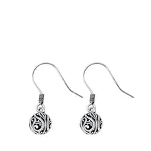 Load image into Gallery viewer, Sterling Silver Oxidized Dangling Bali Style Earrings