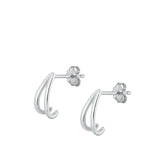 Sterling Silver Rhodium Plated Hook Assorted Plain Earrings