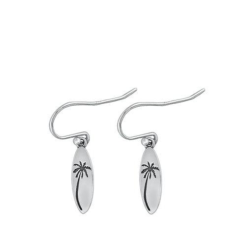 Sterling Silver Oxidized Palm Tree Assorted Plain Earrings