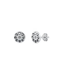 Sterling Silver Oxidized Moon Earrings