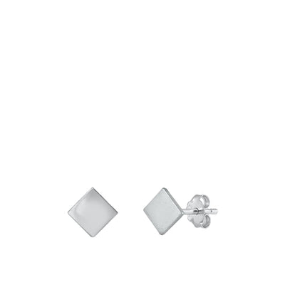 Sterling Silver Oxidized Square Stud Earrings