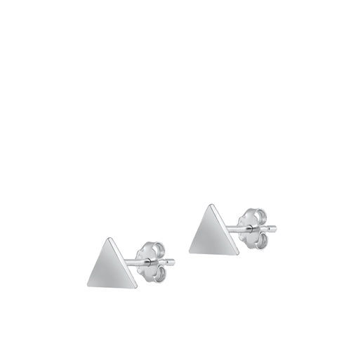 Sterling Silver Oxidized Triangle Stud Earrings