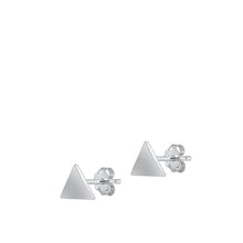 Load image into Gallery viewer, Sterling Silver Oxidized Triangle Stud Earrings