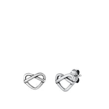 Load image into Gallery viewer, Sterling Silver Oxidized Heart Stud Earrings