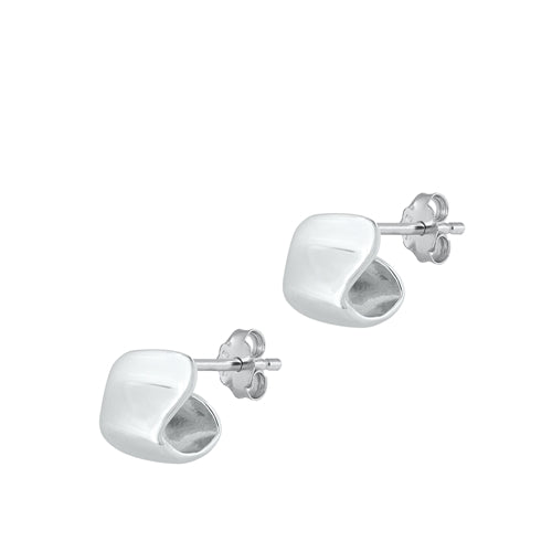 Sterling Silver Rhodium Plated Assorted Plain Earrings