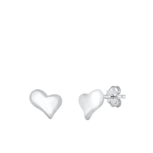 Load image into Gallery viewer, Sterling Silver Rhodium Plated Heart Earrings