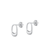 Sterling Silver Rhodium Plated Earrings-12.5mm
