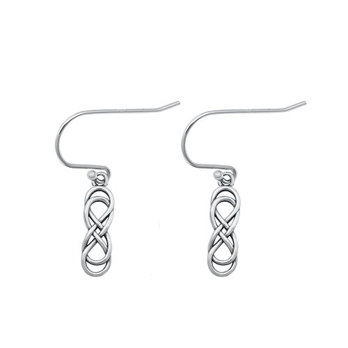 Sterling Silver Oxidized Celtic Symbol Small Stud Earrings Face Height-14.4mm