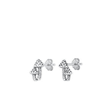 Load image into Gallery viewer, Sterling Silver Oxidized Mushrooms Small Stud Earrings Face Height-9mm