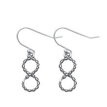 Load image into Gallery viewer, Sterling Silver Oxidized Infinity Snake Assorted Plain Earrings Face Height-15.8mm