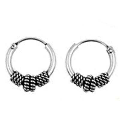 Sterling Silver Bali Hoop Earring