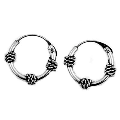 Sterling Silver Bali Hoop Earring