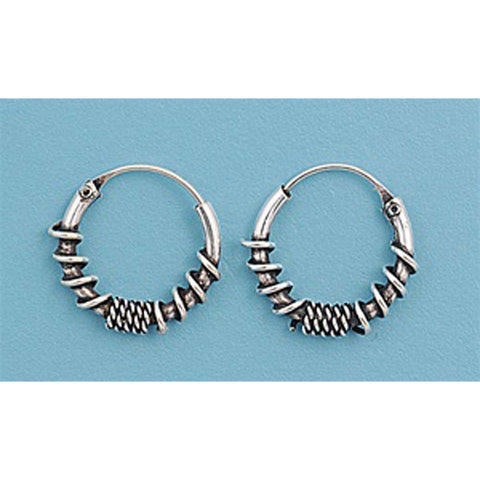 Sterling Silver Bali Hoop Earring