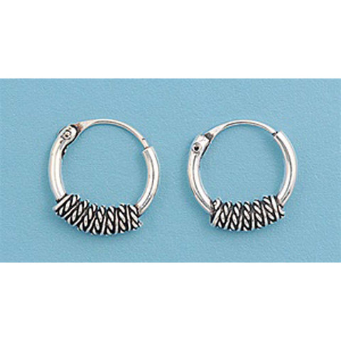 Sterling Silver Bali Hoop Earring