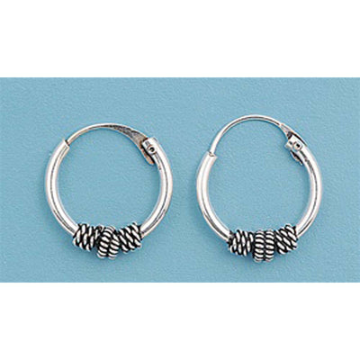 Sterling Silver Bali Hoop Earring