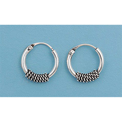 Sterling Silver Bali Hoop Earring