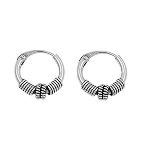 Sterling Silver Bali Hoop Earring