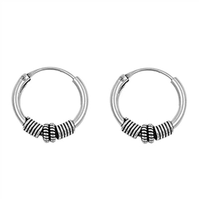 Sterling Silver Bali Hoop Earring